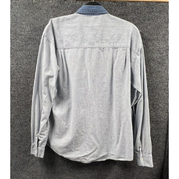 VTG 90’s New Directions Shirt Women Large Blue Stripe Christmas Embroidered Top - Picture 5 of 14